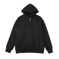 2Pcs Zip Up Collar Neck Hoodie Men