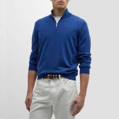 Mens Cashmere Half Zip Pullover Sweater 