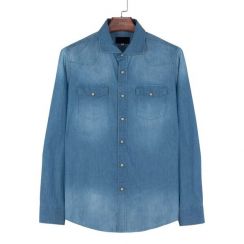 2Pcs Mens Fashion Denim Shirt