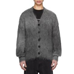 2Pcs Mens Brushed Knit Mohair Cardigan