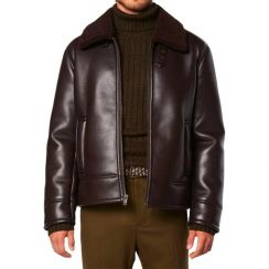 Mens Fashion Padded Leather Winter Jacket